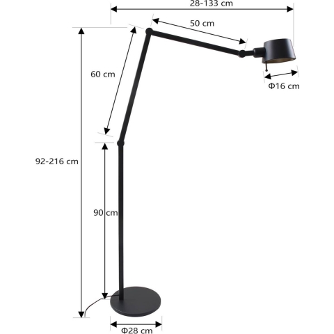 Lucande - Silka Vloerlamp H216 Zwart