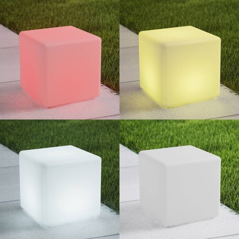 Lindby - Cubara LED Portable Buiten Lamp RGB Wit