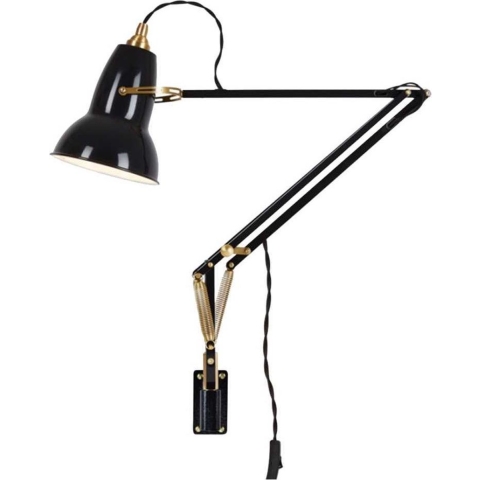 Anglepoise - Original 1227 Brass Wandlamp met montage Jet Black