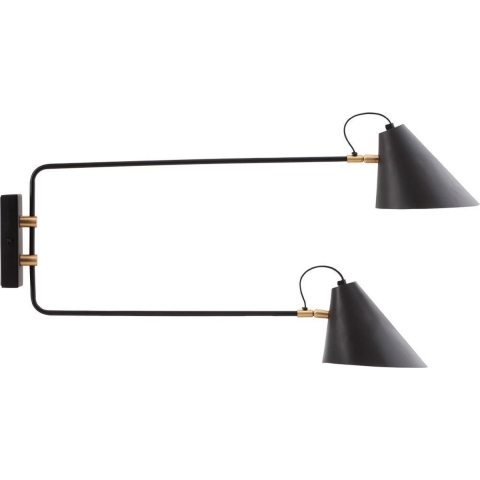 House Doctor - Club Double Wandlamp 81cm Zwart