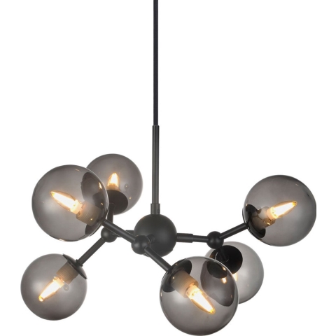Halo Design - Atom 6 Hanglamp Black/Smoke