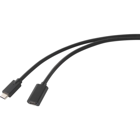 Renkforce USB-kabel USB 3.2 Gen2 (USB 3.1 Gen2) USB-C stekker, USB-C bus 2.00 m Zwart PVC-mantel RF-4755222