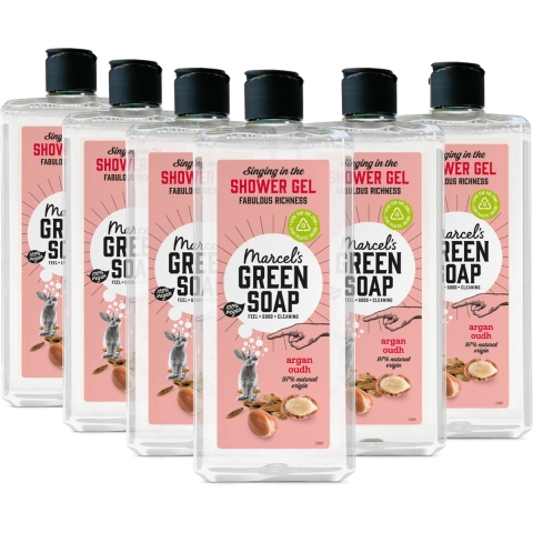 6x Marcel's Green Soap Douchegel Argan&Oudh 300 ml