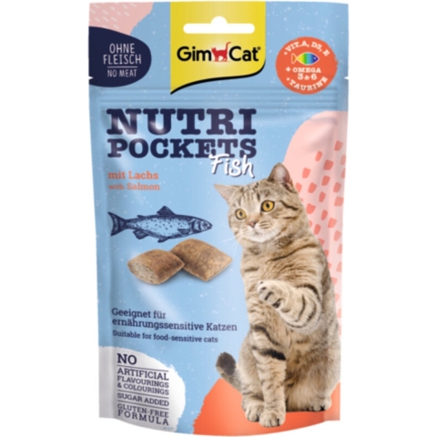 12x GimCat Nutri Pockets Vis met Zalm 60 gr