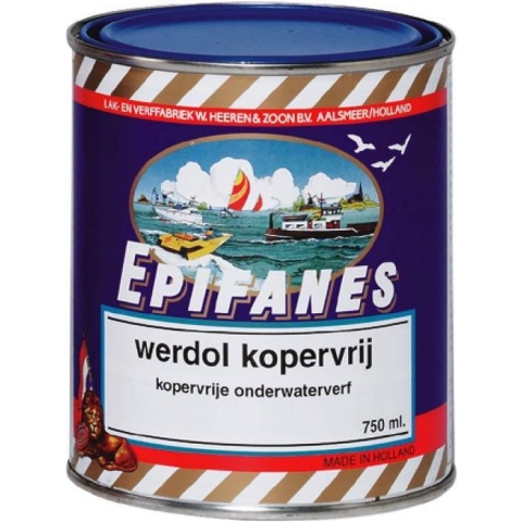 Werdol Kopervrij onderwaterverf 750 ml, licht blauw