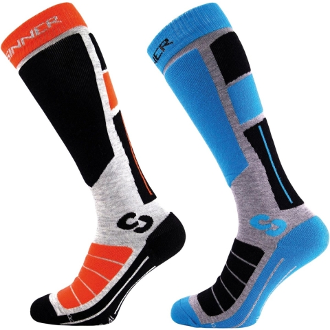Sinner PRO SOCKS II skisokken 2-pack oranje/blauw, 45-47