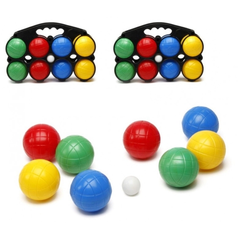 2x Jeu de boules sets gekleurd in draagtas -
