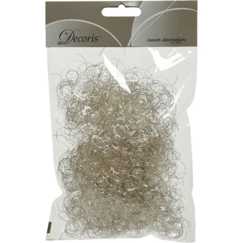 8x zakjes synthetisch engelenhaar zilver 2 x 13,5 x 20 cm kerstversiering -