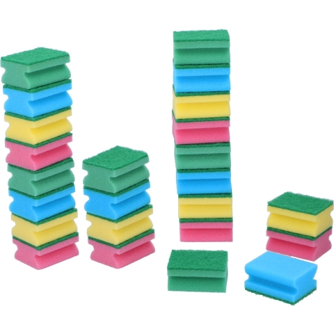 Dirt Devil Schuursponsjes - 96x - gekleurd - afwas of schoonmaak sponzen -