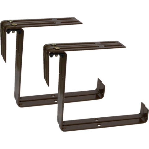 Balkonbeugel - 4x - voor railing t/m 14 cm - bruin - bloem/plantenbakken ophang beugel -