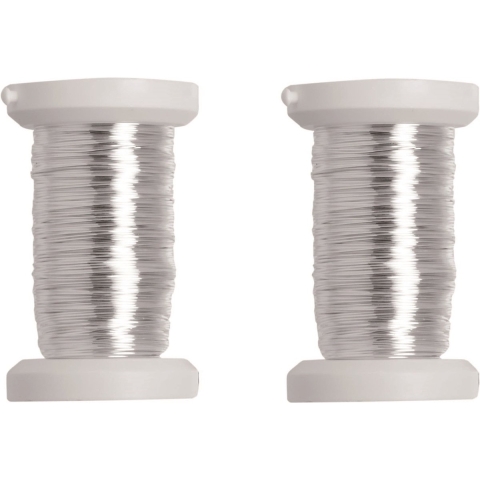 3x stuks zilver metallic bind draad/koord van 0,4 mm dikte 40 meter -
