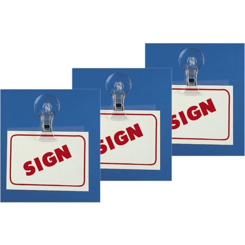 Set van 5x stuks doorzichtige ophangklem met zuignap -