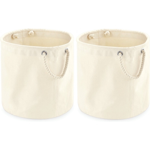 2x stuks stevige canvas cadeau/opbergzak 30 x 30 cm -