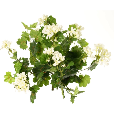 Kunstbloemen boeketje Oostenrijkse geranium - wit - 40 cm -
