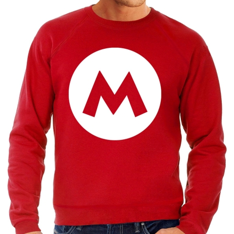 Mario loodgieter verkleed sweater rood voor heren 2XL -