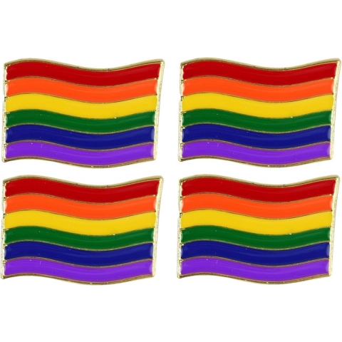 4x Regenboog pride vlag metalen pin/broche 4 cm -
