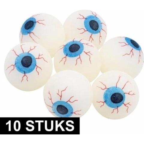 10x Glow in the dark oogballen van 4 cm voor Halloween -