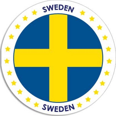 20x Zweden sticker rond 14,8 cm landen decoratie -