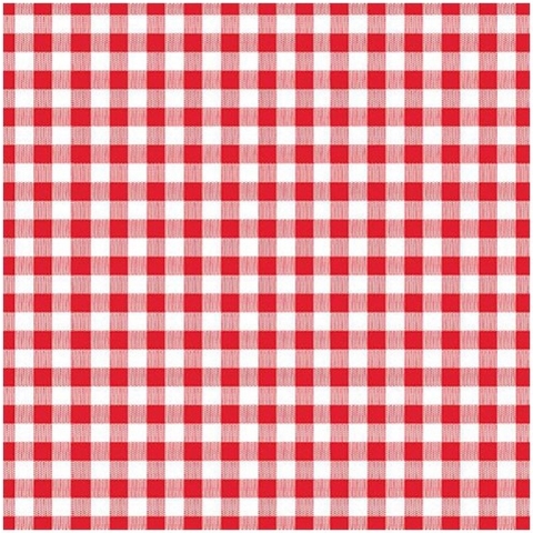 Servetten rood/wit geblokt - 90x st - papier - 33 x 33 cm - feestservetten -