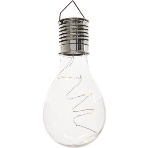 Solar hanglamp bol/peertje - 5x - transparant - kunststof - 14 cm -