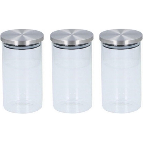 Set van 3x stuks glazen voorraadpotten / snoeppotten 950 ml -