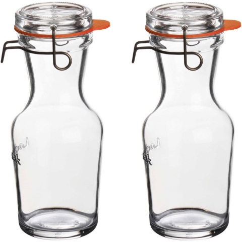 3x Glazen water karaffen lock eat 500 ml -