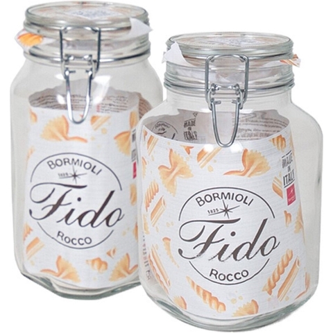 Set van 2x weckpotten/inmaakpotten 2 liter/1,5 liter met beugelsluiting -