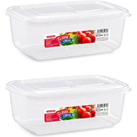 PlasticForte Vershoudbakje vriezer en magnetron - 10x - 1,2L - kunststof -