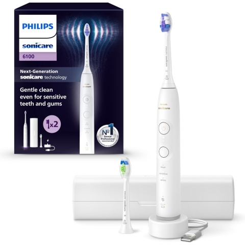 Tandenborstel - PHILIPS - HX7410/02 - Sonicare - 6500 Serie - Wit - Elektrisch