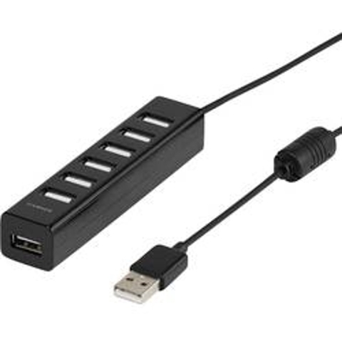 Vivanco IT-USBHUB7PWR 7 poorten USB 2.0-hub Zwart