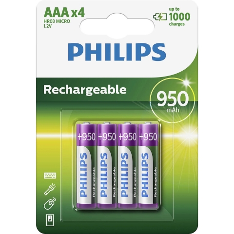Philips HR03 Oplaadbare AAA batterij (potlood) NiMH 900 mAh 1.2 V 4 stuk(s)