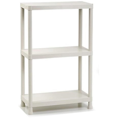 Plasticforte opbergrek - kunststof - wit - 30 x 60 x 95 cm - 3 planken -