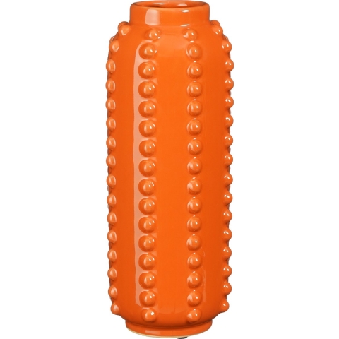 Bloemenvaas - boaz - gebobbeld - oranje - 30 x 11 cm -
