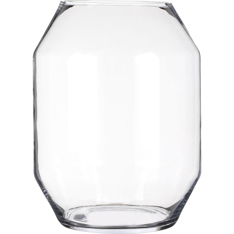 Bloemenvaas Dali Elegance - transparant glas - D19 x H25 cm - sierlijk hoekig model -