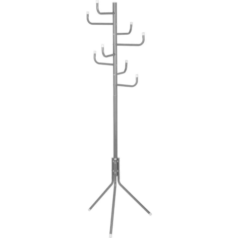 Kapstok - grijs - metaal - 8 haaks - 53 x 47 x 171 cm -