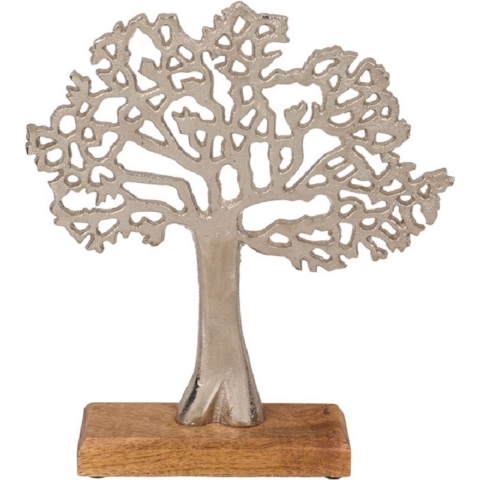 Out of the blue Levensboom - aluminium - houten voet - 33 cm -