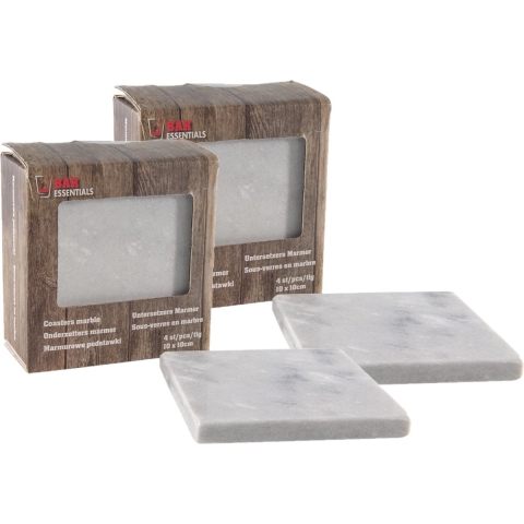 Set van 8 glazenonderzetters marmer steen 10 cm -