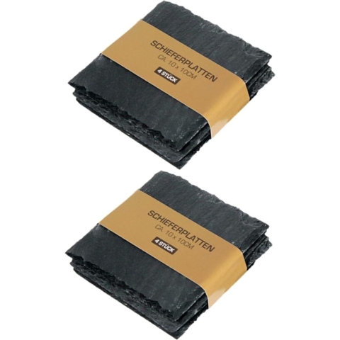 Onderzetters - 16x - 10 x 10 cm - leisteen - glazen onderzetters -