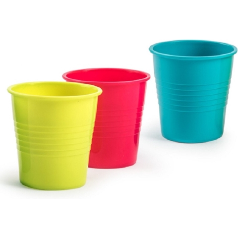 36x Kunststof drinkglazen gekleurd 200 ml -