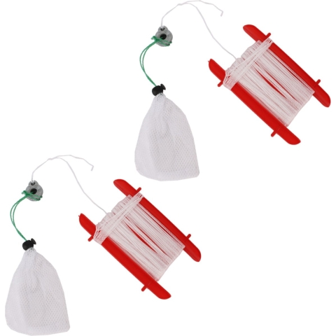 Pakket van 4x stuks krablijnen met net/krabben net 39 cm -