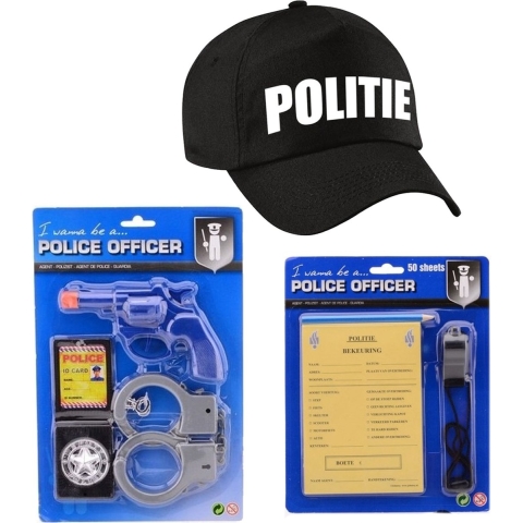 Politie verkleed set pet met accessoires voor kinderen -