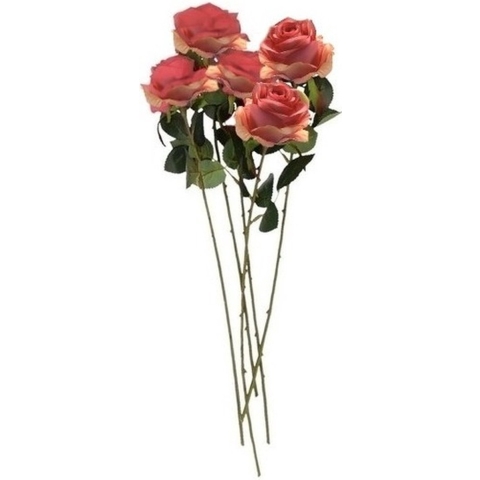 5x Roze roos kunstbloem Simone 45 cm -