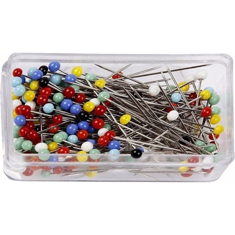 Kopspelden/naaispelden - 600x stuks - 31 mm - gekleurd - hobby steekspelden -