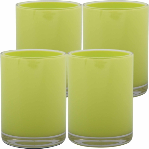 Drinkbeker/limonadebeker - 4x - kunststof - limegroen - 440 ml - luxe design -