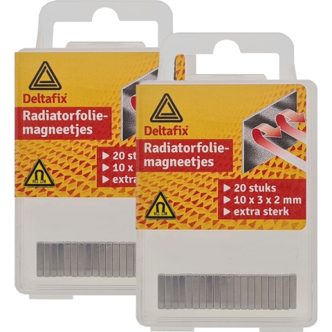 Radiatorfolie magneten 40x - nikkel - hittebestendig - 10 x 3 x 2 mm -