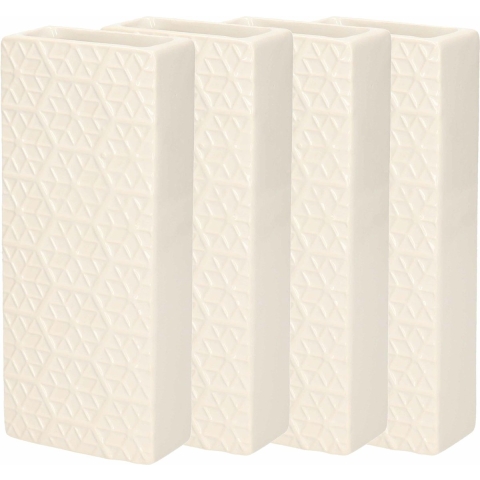 Waterverdamper - 5x - ivoor wit - keramiek - 400 ml - radiatorbak luchtbevochtiger - 7,4 x 17,7 cm -