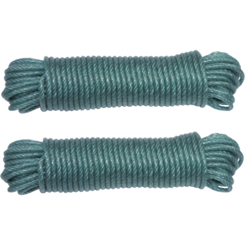AMIG paracord touw - 2x - 20 meter - D5mm - 110kg - PE/PVC - groen -