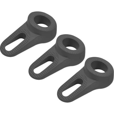 Deltafix Block it Deurwig - 3x - zwart - TPE kunststof - 12 x 3,8 cm - deurstopper -