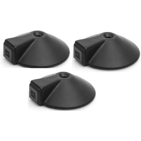 Deurstopper/deurbuffer - 3x - D85mm - inclusief schroeven - RVS - zwart -