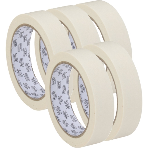Afplaktape/schilderstape - 5x - wit - 25mm x 25m - voor binnen/buiten -
